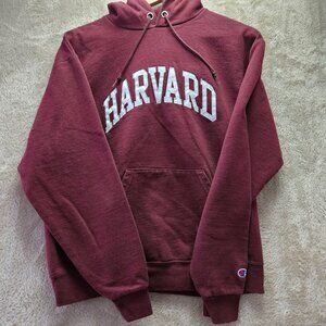 Champion Harvard University Hoodie Maroon Burgundy Size M Pullover Sweatshirt